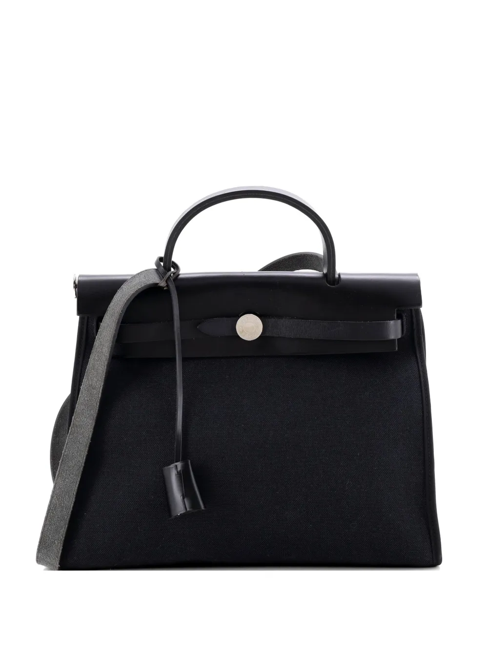 Hermès Pre-Owned Herbag Zip Leather and Toile 31 shoulder bag - Nero