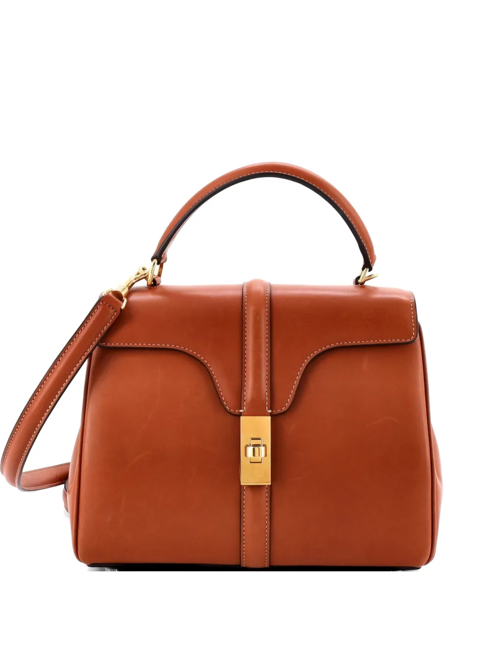 Celine Pre-Owned 16 Top Handle Bag Smooth Calfskin Small satchel - Marrone