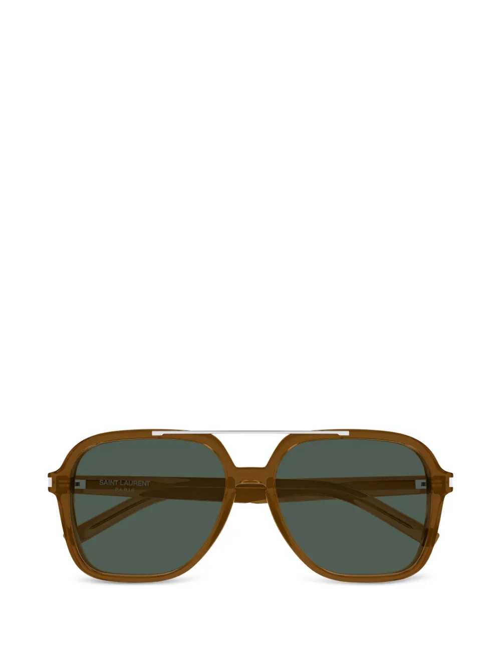Saint Laurent Eyewear double-bridge pilot-frame sunglasses - Marrone
