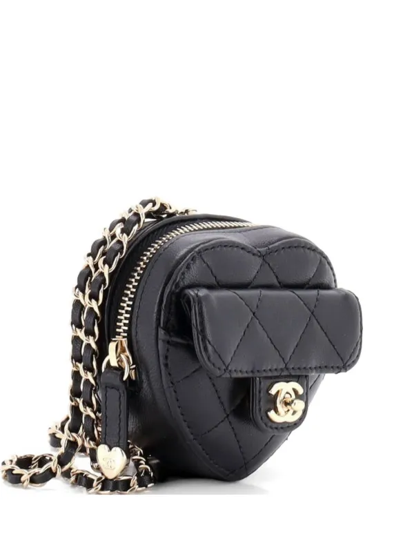 CHANEL Pre-Owned ココマーク イン ラブハート チェーン ネックレス 