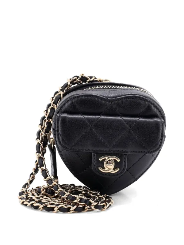 CHANEL Pre-Owned ココマーク イン ラブハート チェーン ネックレス