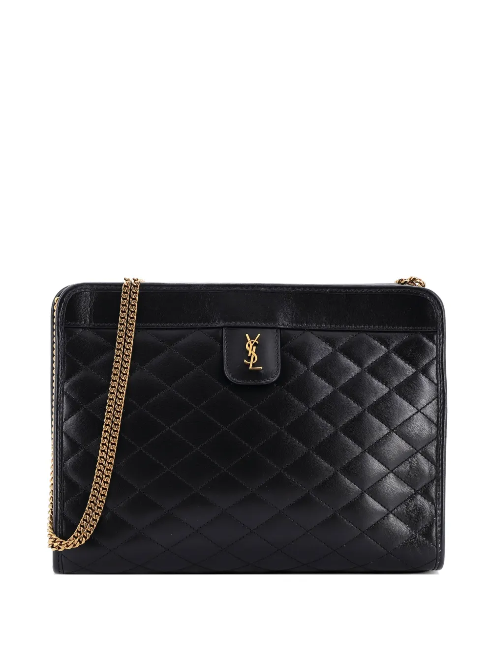 Saint Laurent Pre-Owned Victoire Chain Quilted Leather clutch bag - Nero