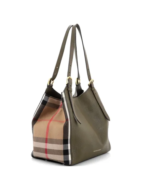 Burberry Pre-Owned tote Canterbury mediana de piel y lona House Check 