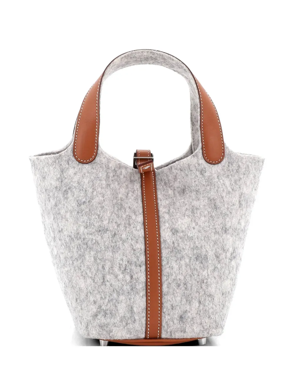 Hermès Pre-Owned Picotin Lock Bag Felt with Leather PM bucket bag - Marrone