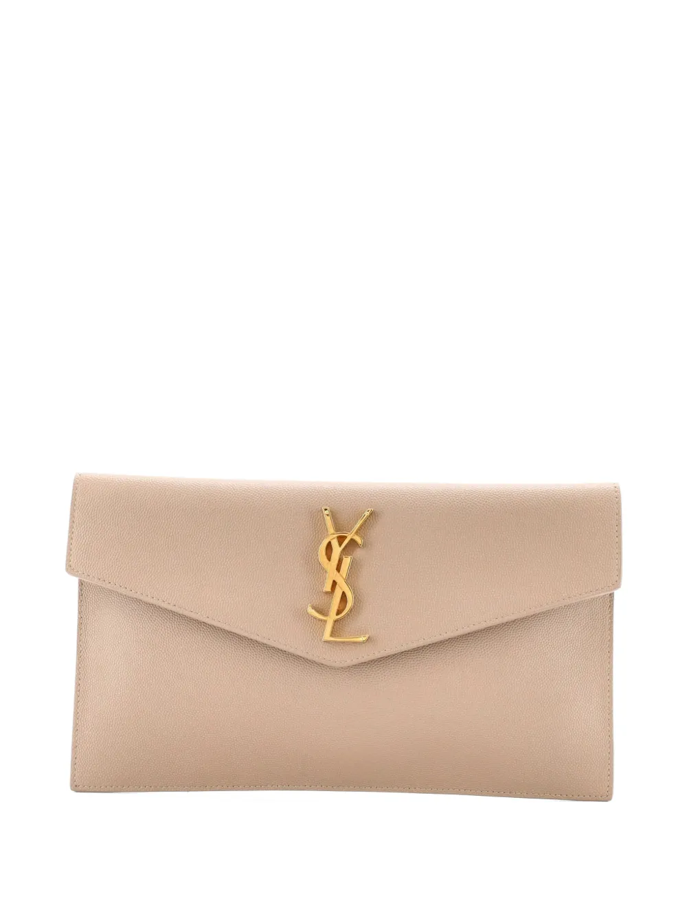 Saint Laurent Pre-Owned Uptown Pouch Leather clutch bag - Neutrals
