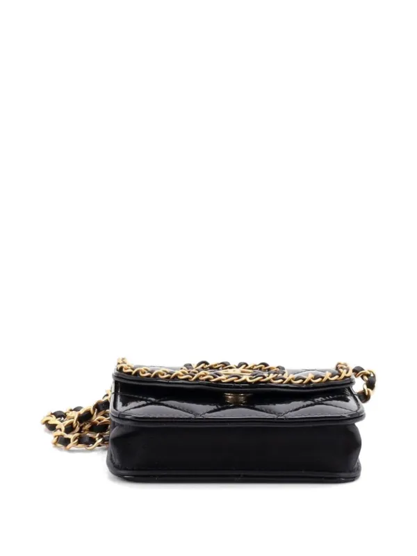 CHANEL Pre-Owned ハート チェーン フラップ マトラッセ エナメル ミニ