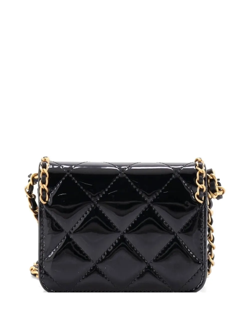 CHANEL Pre-Owned ハート チェーン フラップ マトラッセ エナメル ミニ