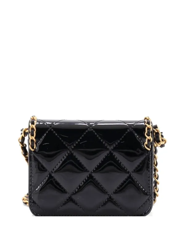 CHANEL Pre-Owned ハート チェーン フラップ マトラッセ エナメル ミニ 