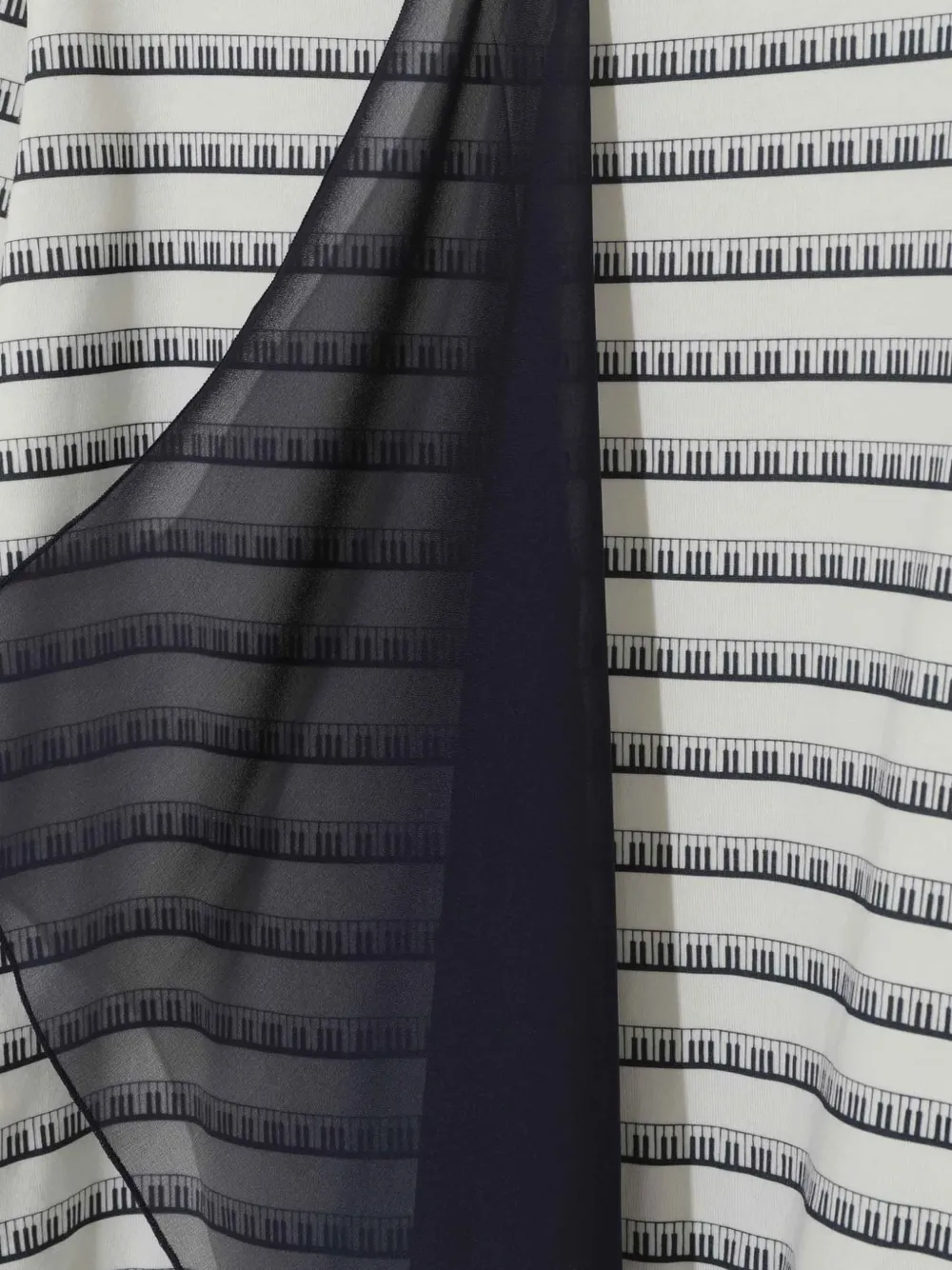 Undercover Top met gedrapeerd vlak en print Beige