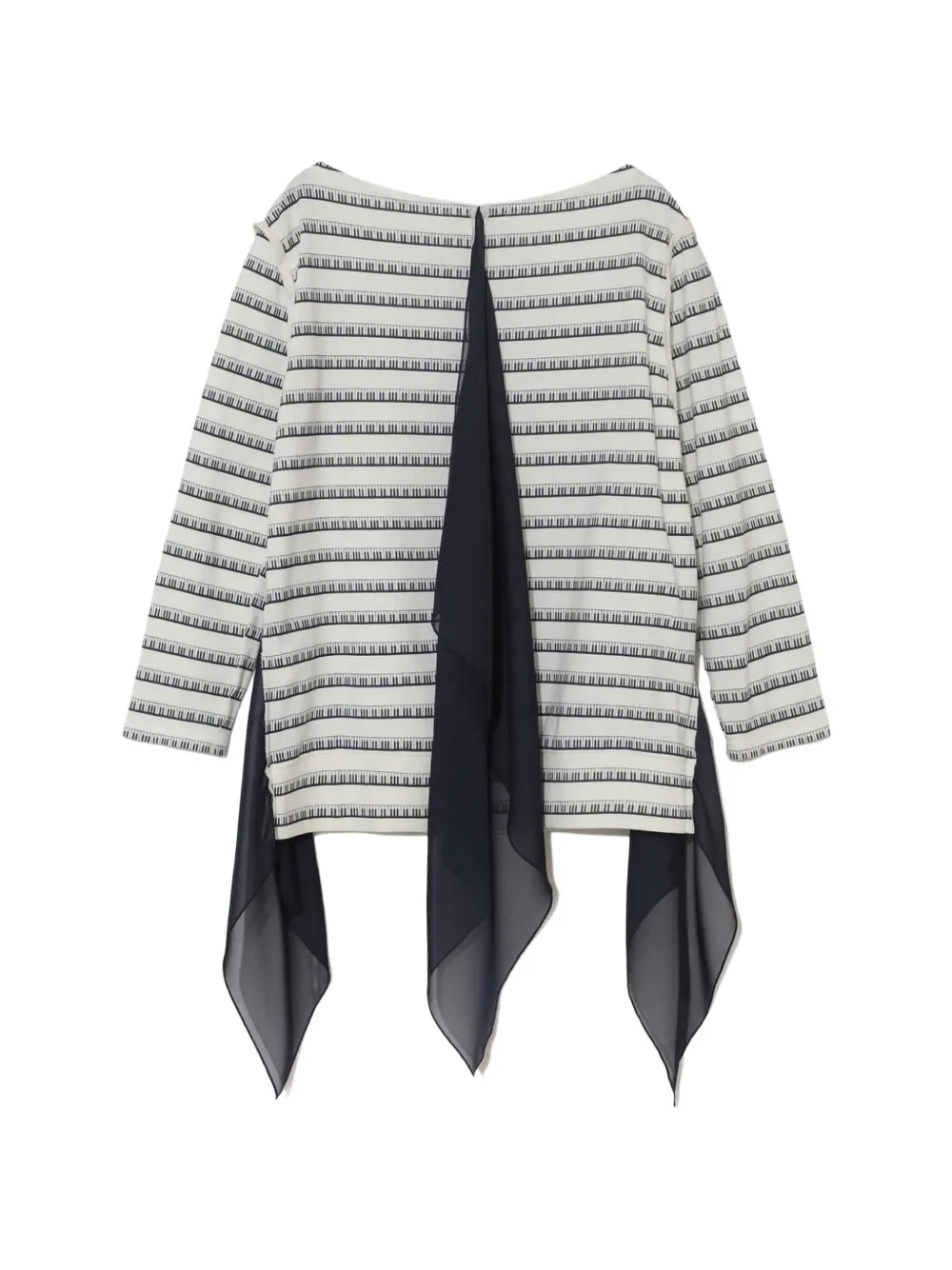Undercover Top met gedrapeerd vlak en print Beige