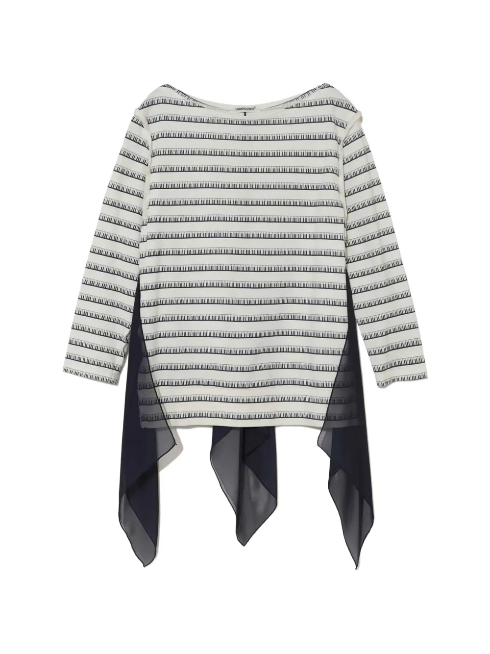 Undercover piano-print draped-panel top - Toni neutri