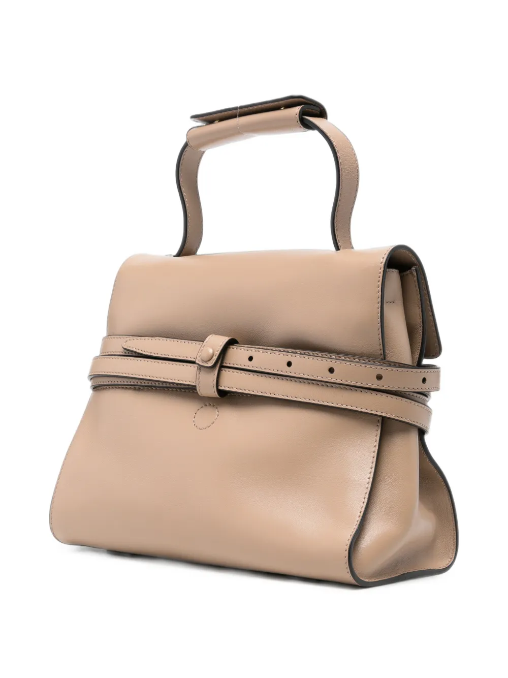 Moschino Leren shopper met riem Beige