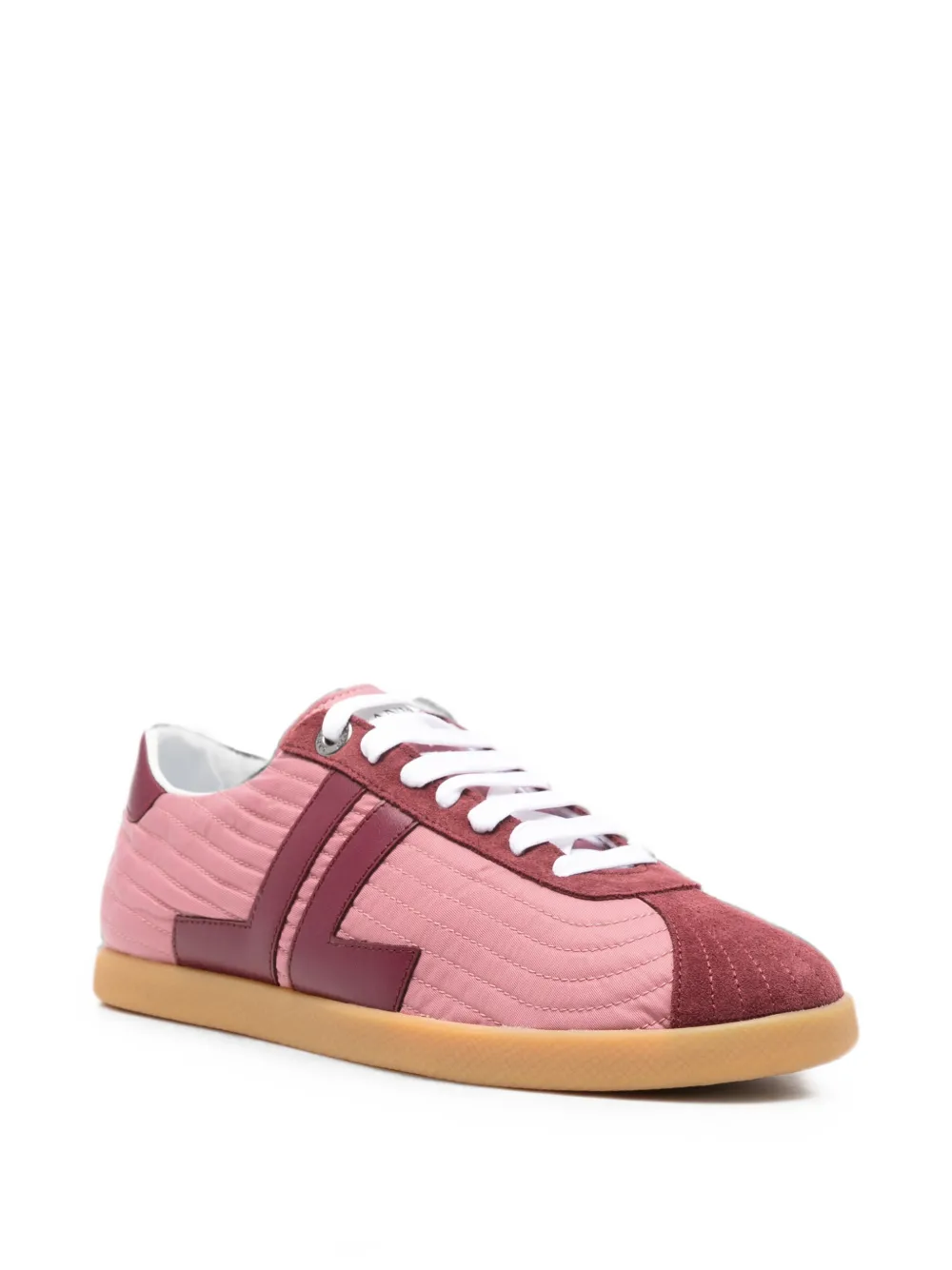 Lanvin quilted logo sneakers Roze