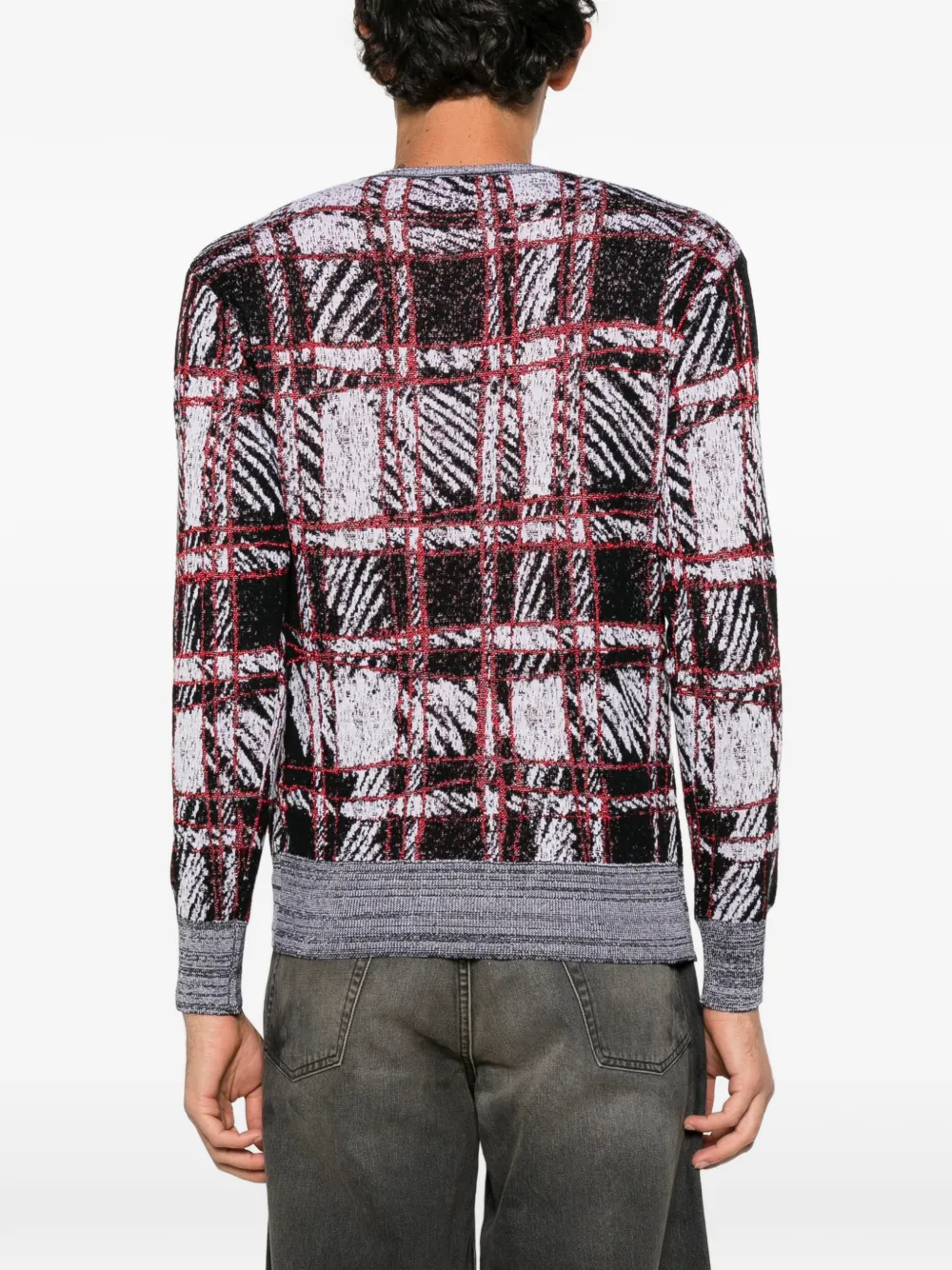 Vivienne Westwood tartan-check Orb-embroidered sweater Zwart