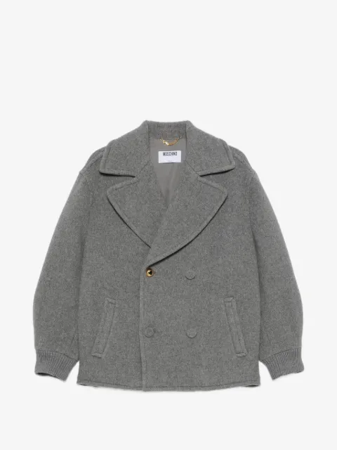 Moschino double-breasted heart-motif wool jacket