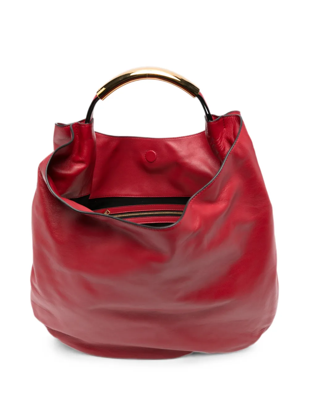 Moschino Handle Me leren shopper met logo-plakkaat Rood