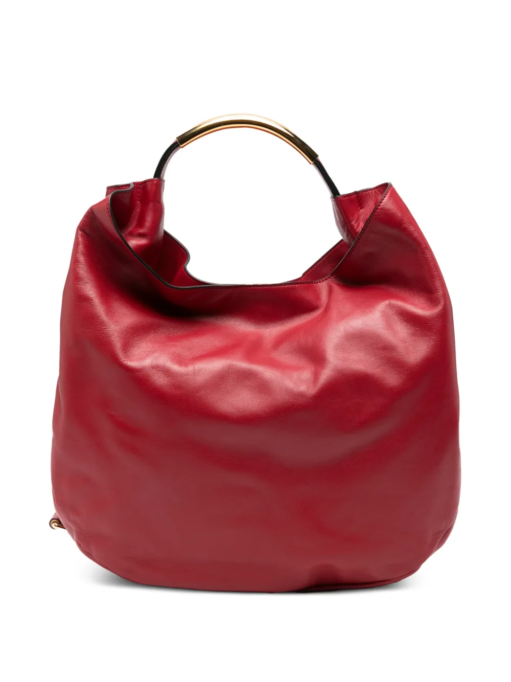 Moschino Handle Me logo-plaque leather tote bag - Rosso