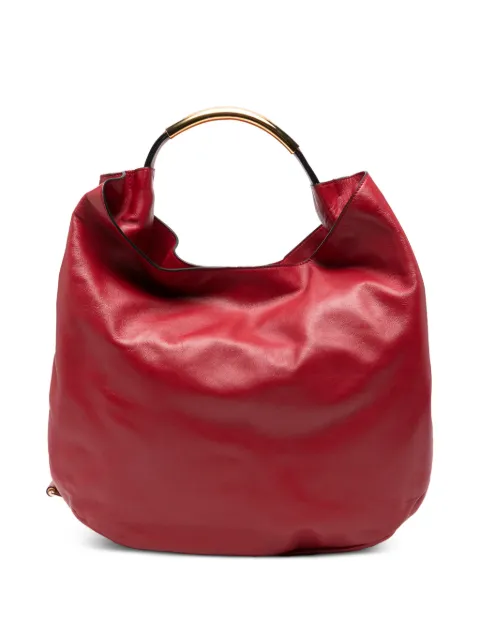 Moschino Handle Me logo-plaque leather tote bag