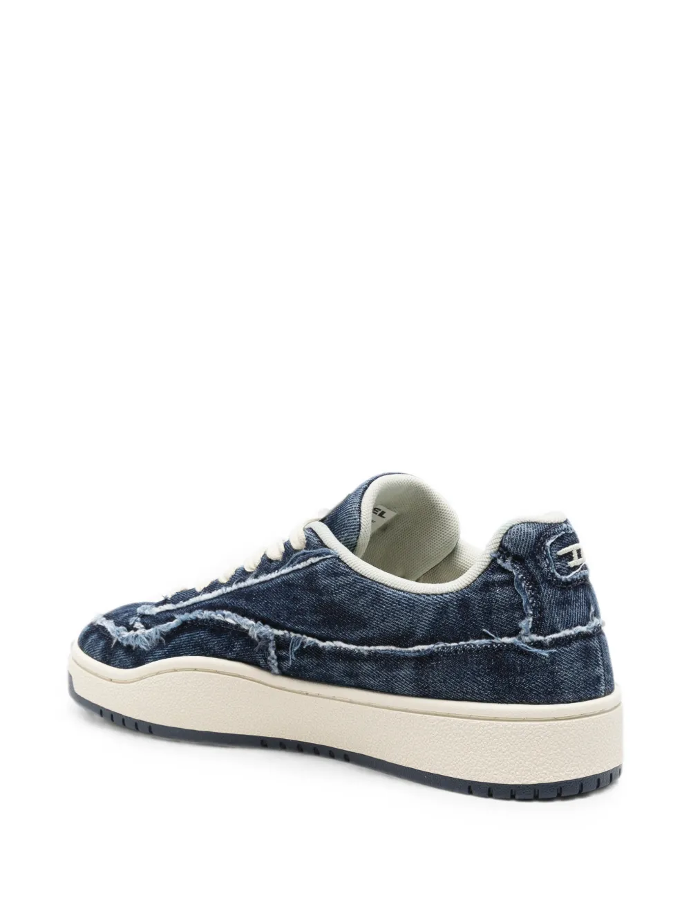 Diesel S-Tracker-D Low distressed-denim sneakers Blauw