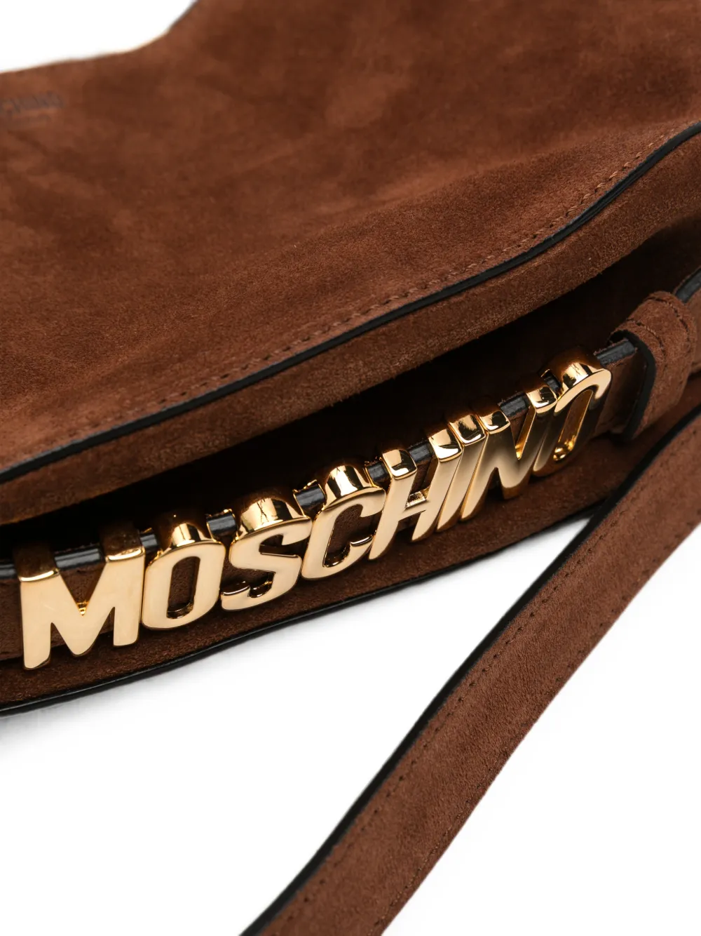 Moschino Suède shopper met logo-detail Bruin