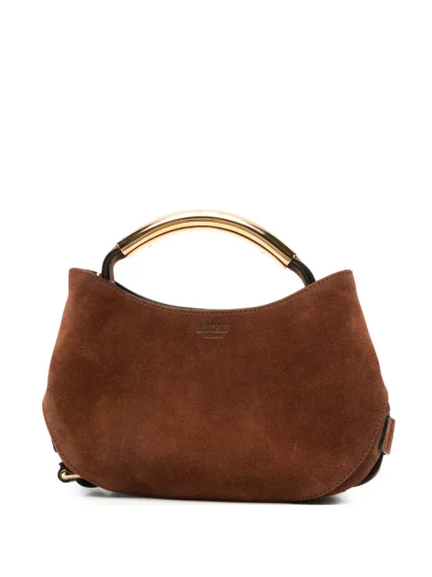 Moschino suede logo-detail tote bag