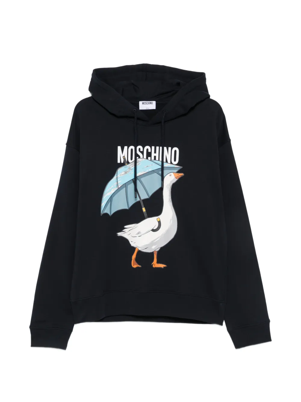Moschino logo-print hoodie - Blau