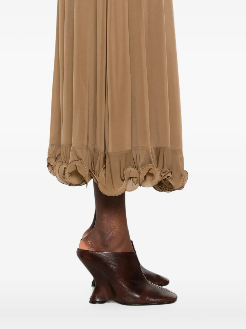 Moschino Midi-rok met ruches Bruin