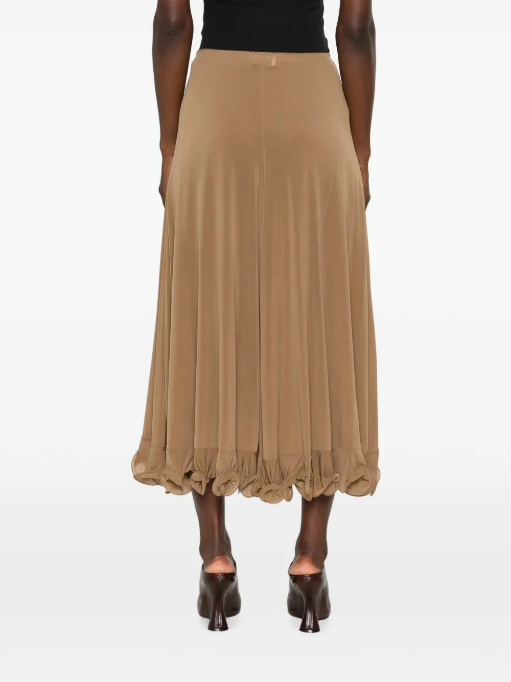 Moschino Midi-rok met ruches Bruin