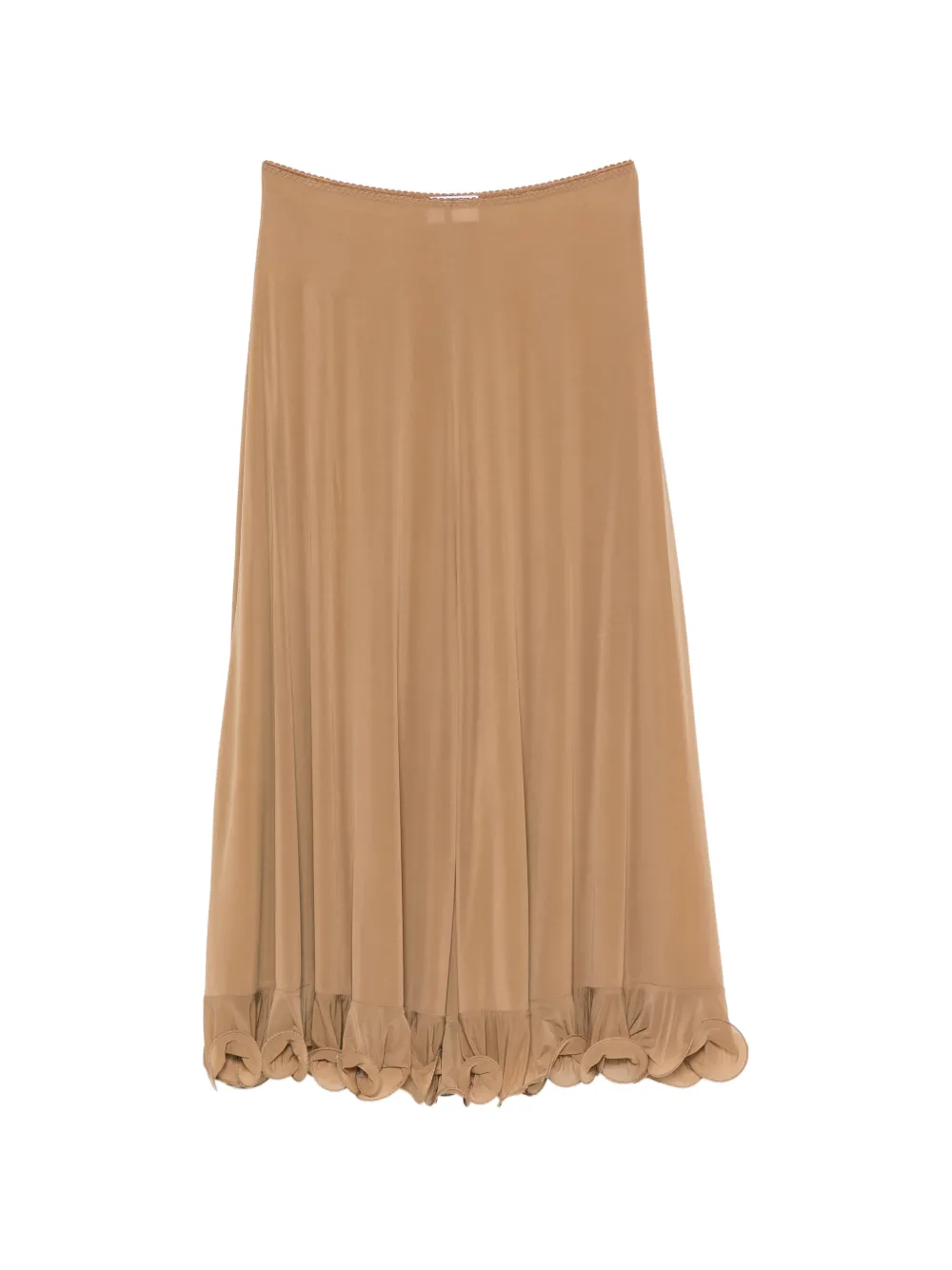 Moschino ruffled-hem midi skirt - Marrone