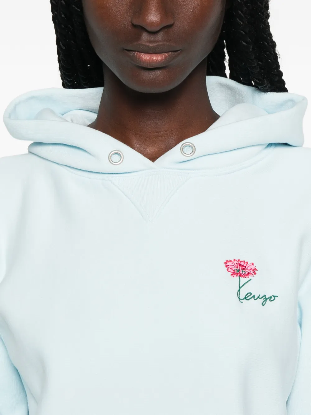 Kenzo Hoodie met geborduurde bloemen Blauw