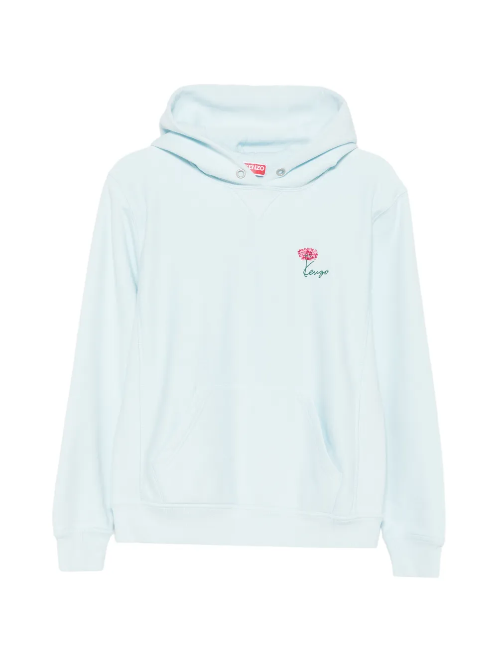 Kenzo flower-embroidered hoodie - Blu