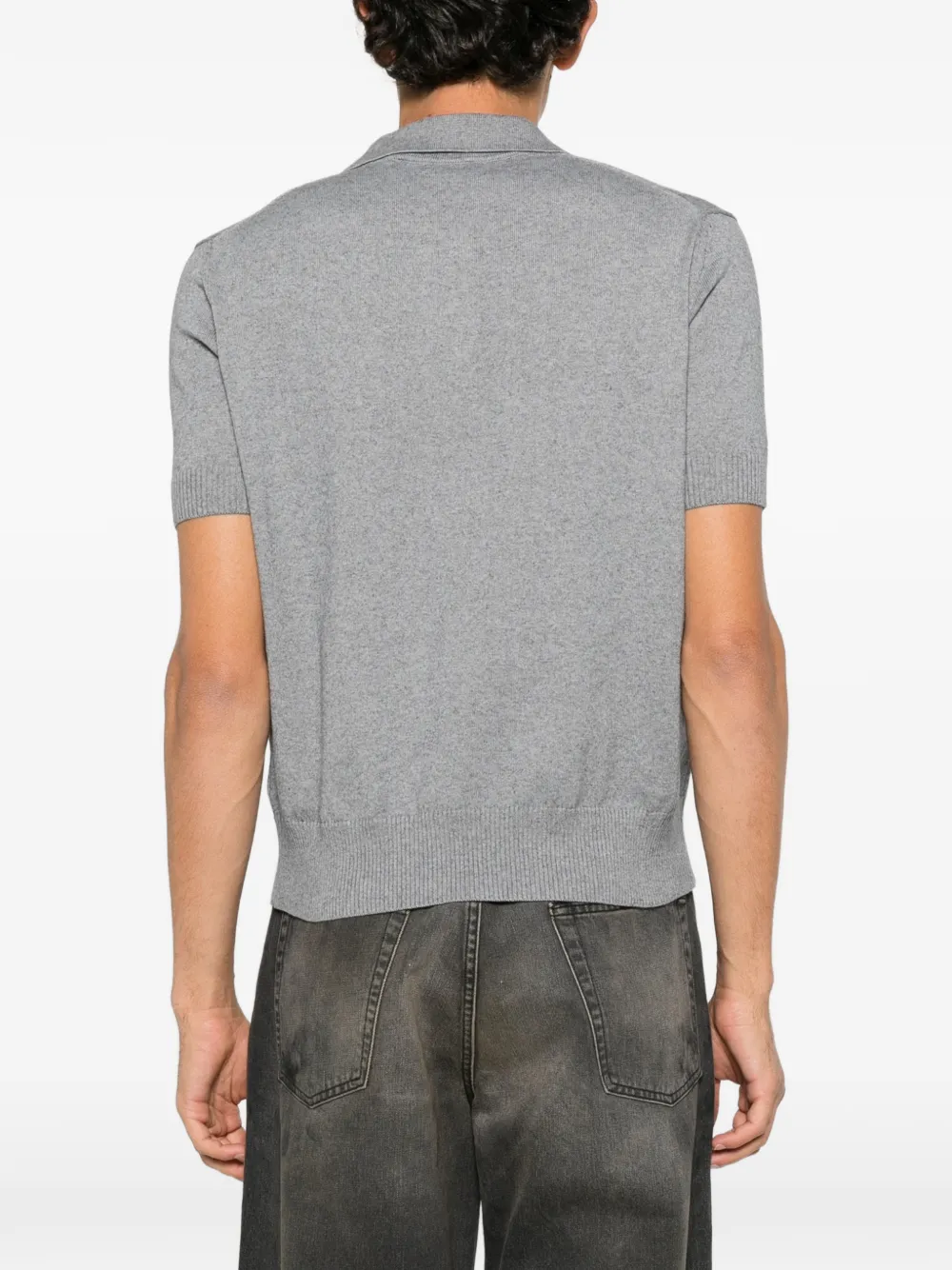 Vivienne Westwood Orb-embroidered polo sweater Grijs