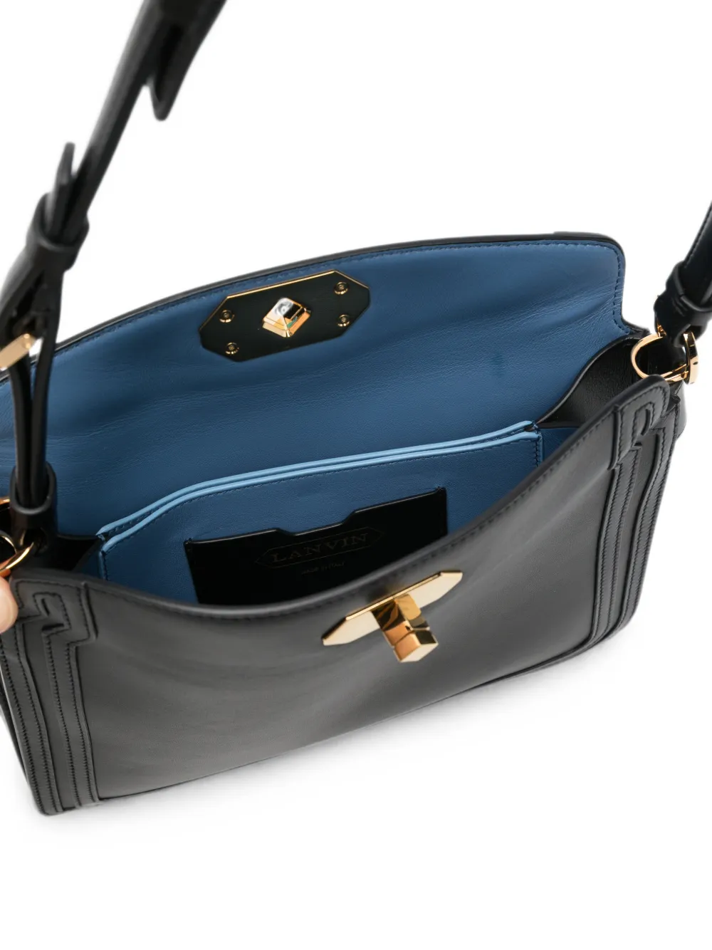 Lanvin Compagnon leren schoudertas Zwart