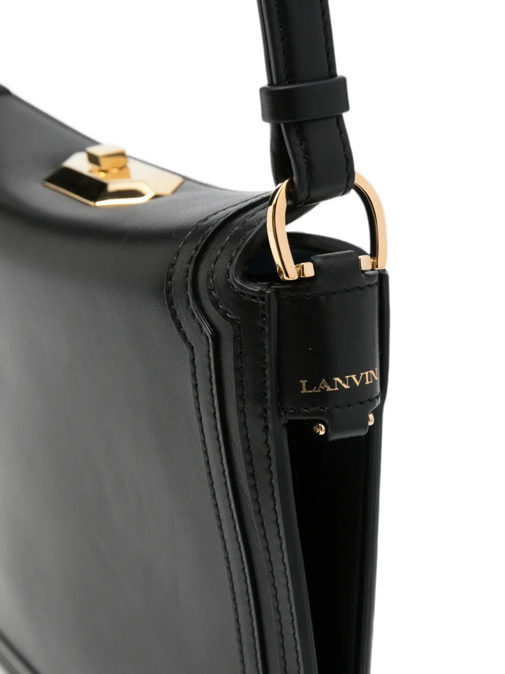 Lanvin Compagnon leren schoudertas Zwart