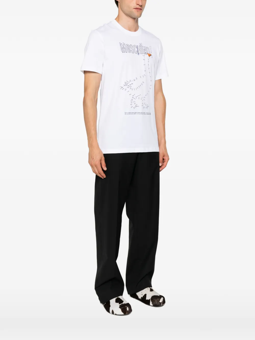 Moschino Katoenen T-shirt met logoprint Wit
