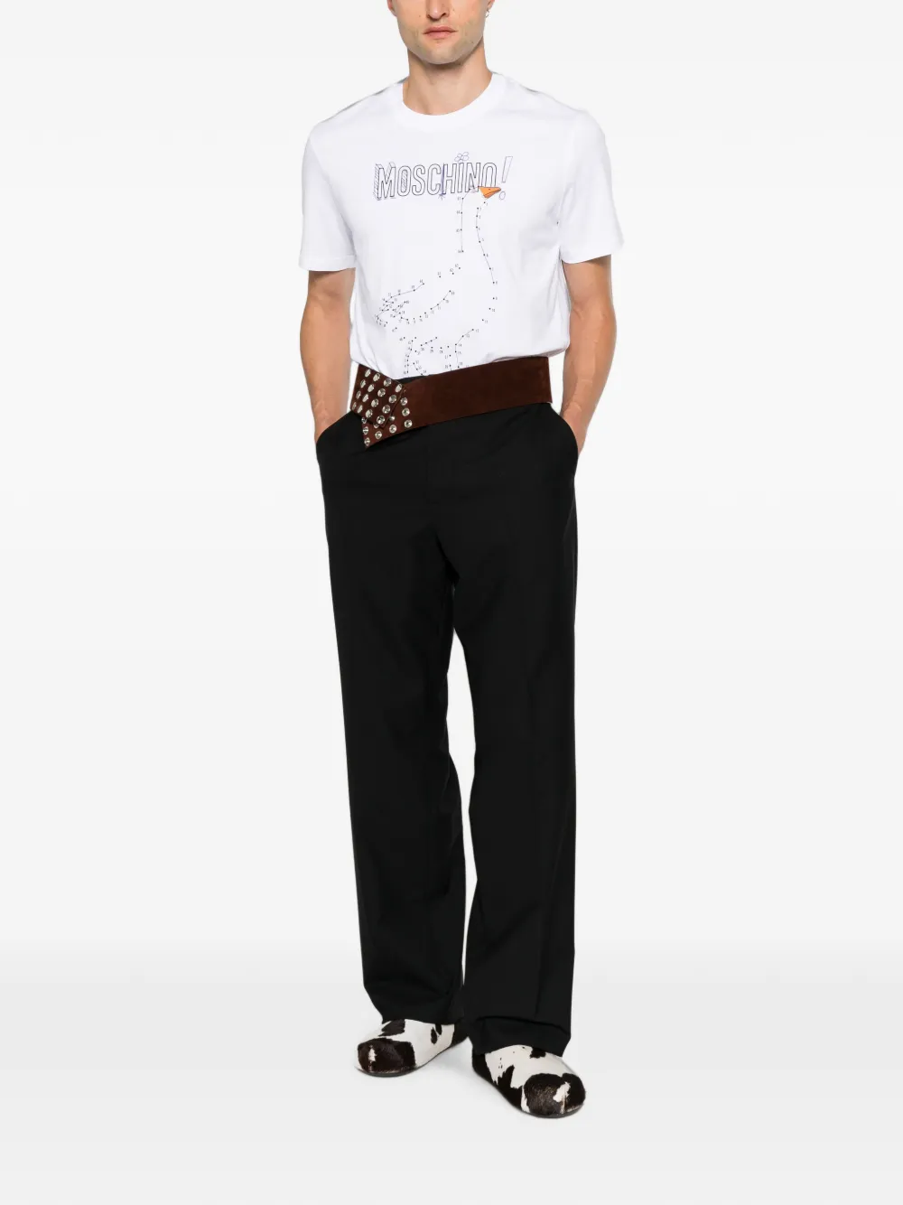 Moschino Katoenen T-shirt met logoprint Wit