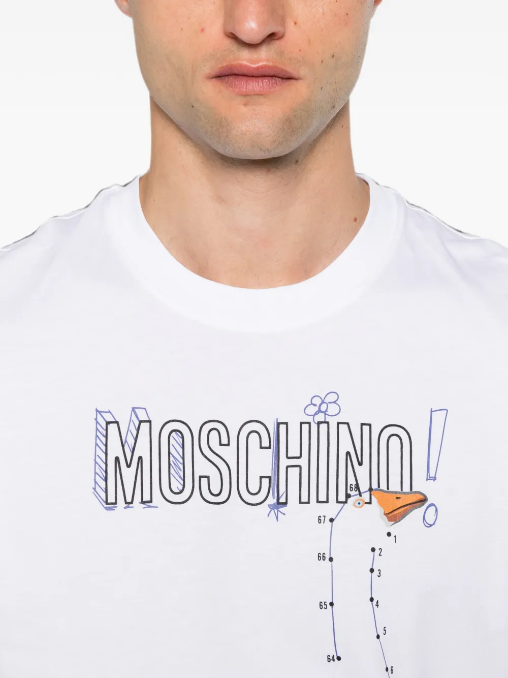 Moschino Katoenen T-shirt met logoprint Wit