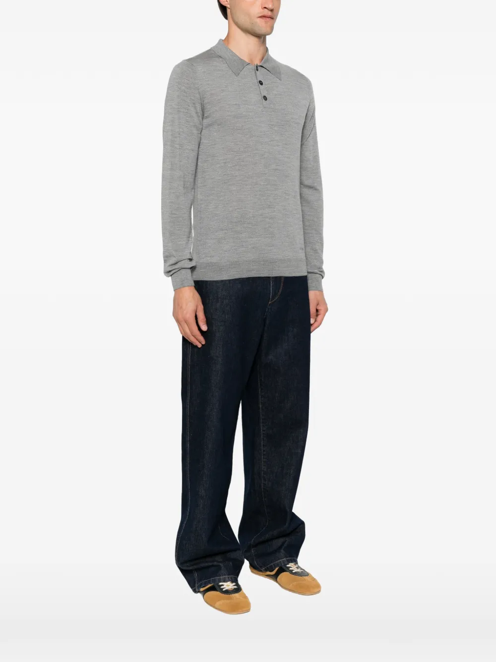 Lanvin Poloshirt met lange mouwen Grijs