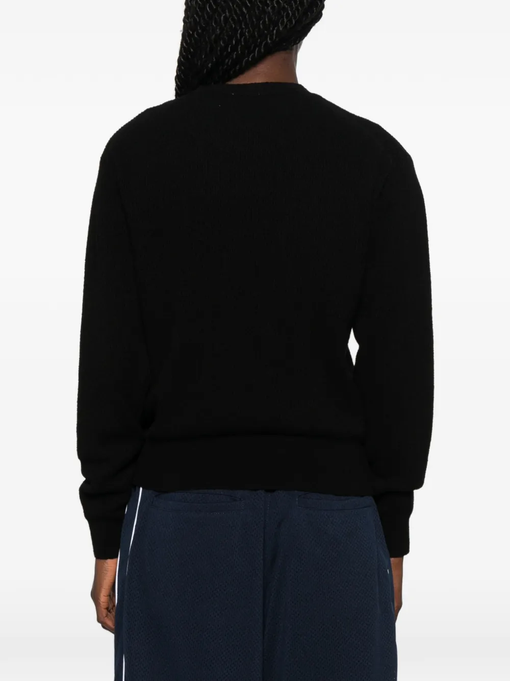 Kenzo Tulip ribgebreide trui met geborduurd logo Zwart