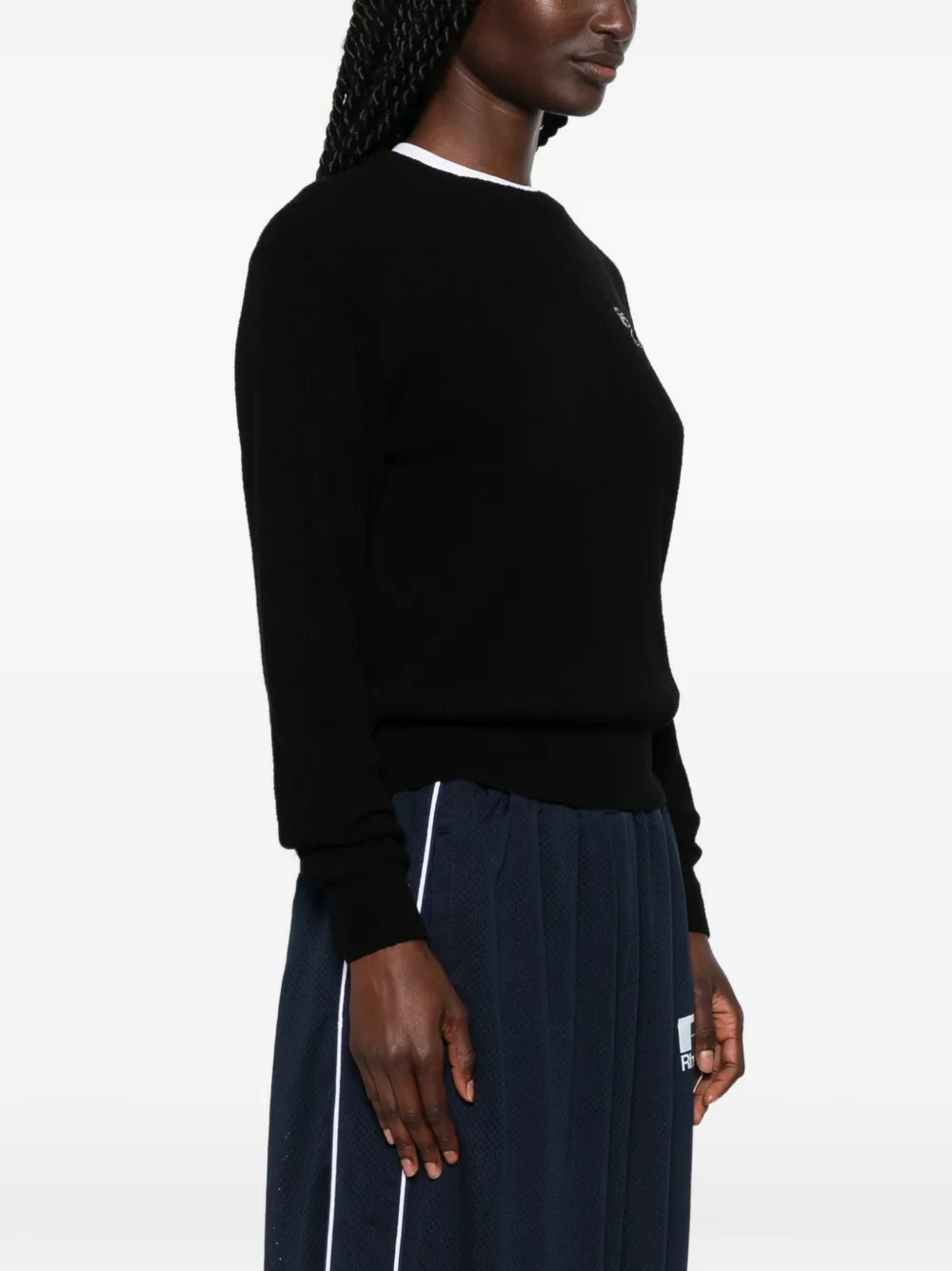 Kenzo Tulip ribgebreide trui met geborduurd logo Zwart