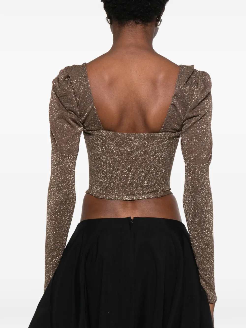 Vivienne Westwood draped-detail glitter-effect top Bruin