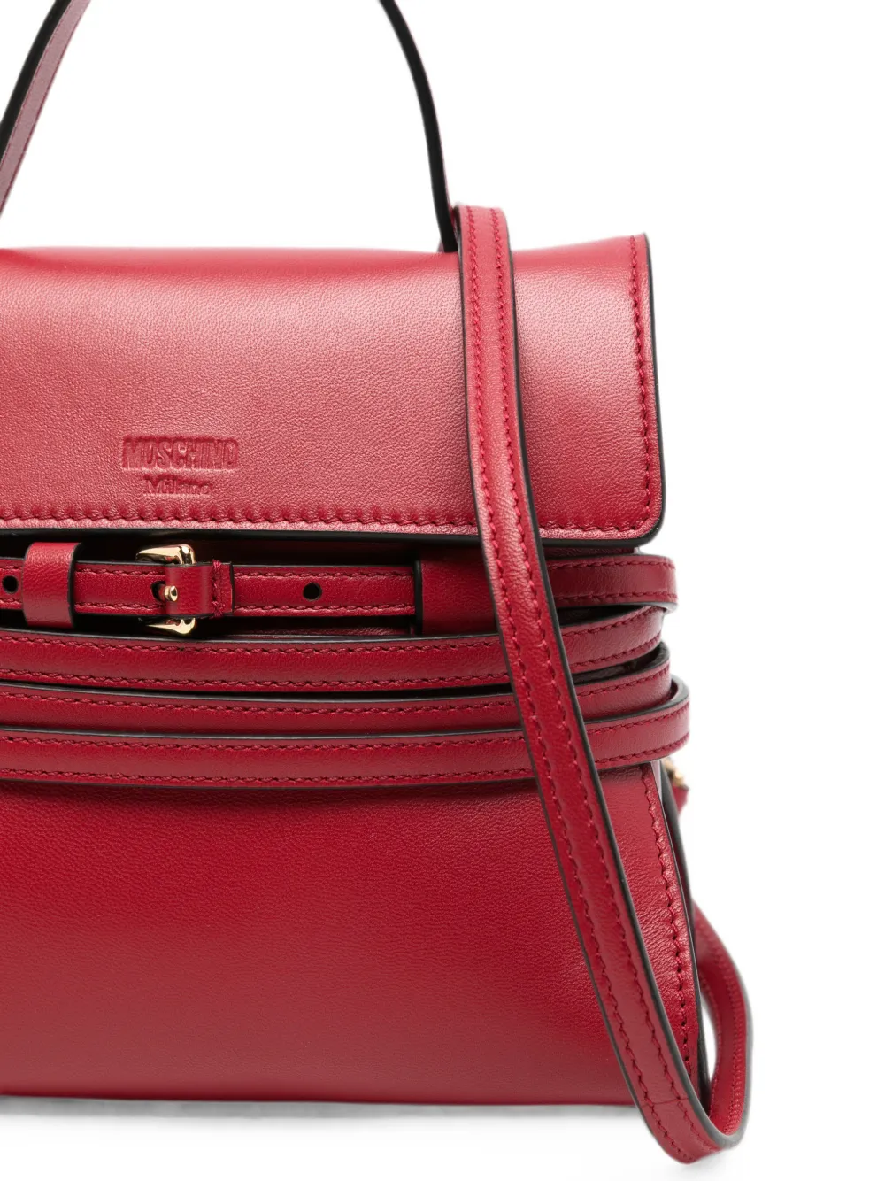 Moschino Tie Me mini-shopper met handvat en riemdetail Rood