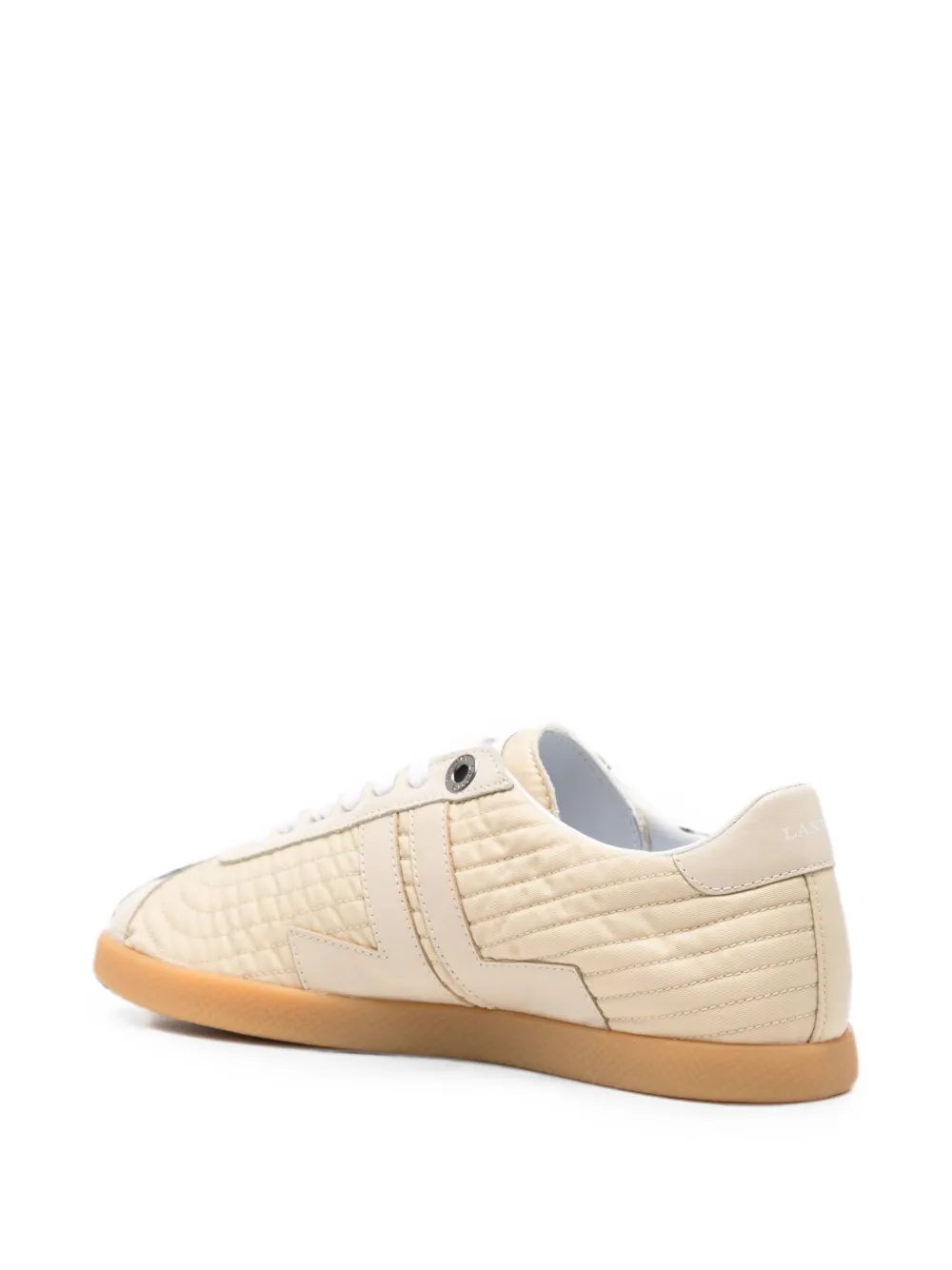 Lanvin quilted logo sneakers Beige