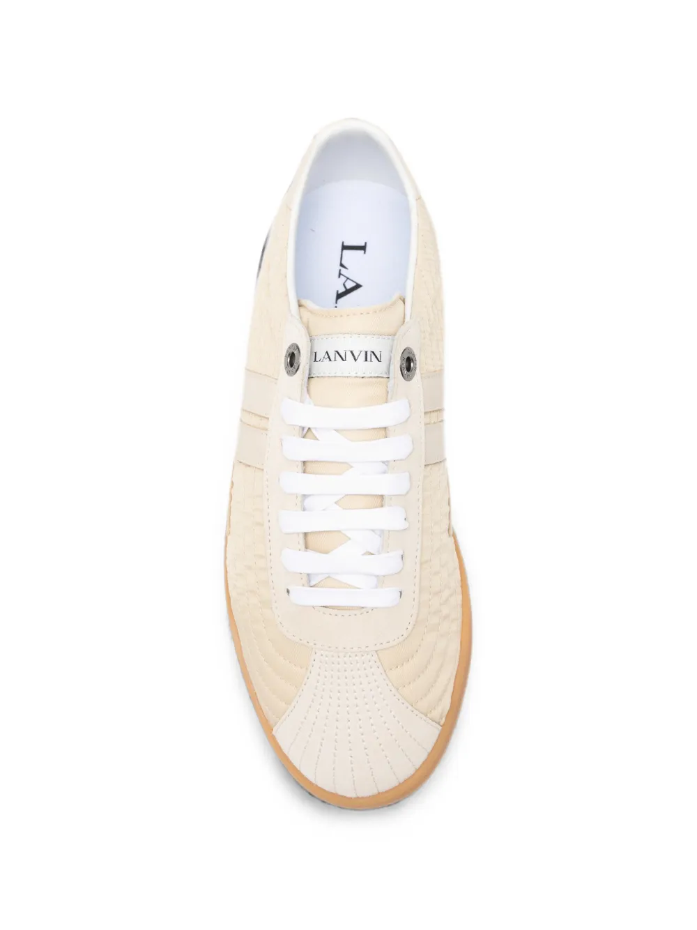 Lanvin quilted logo sneakers Beige