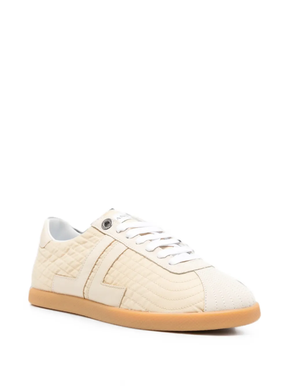 Lanvin quilted logo sneakers Beige