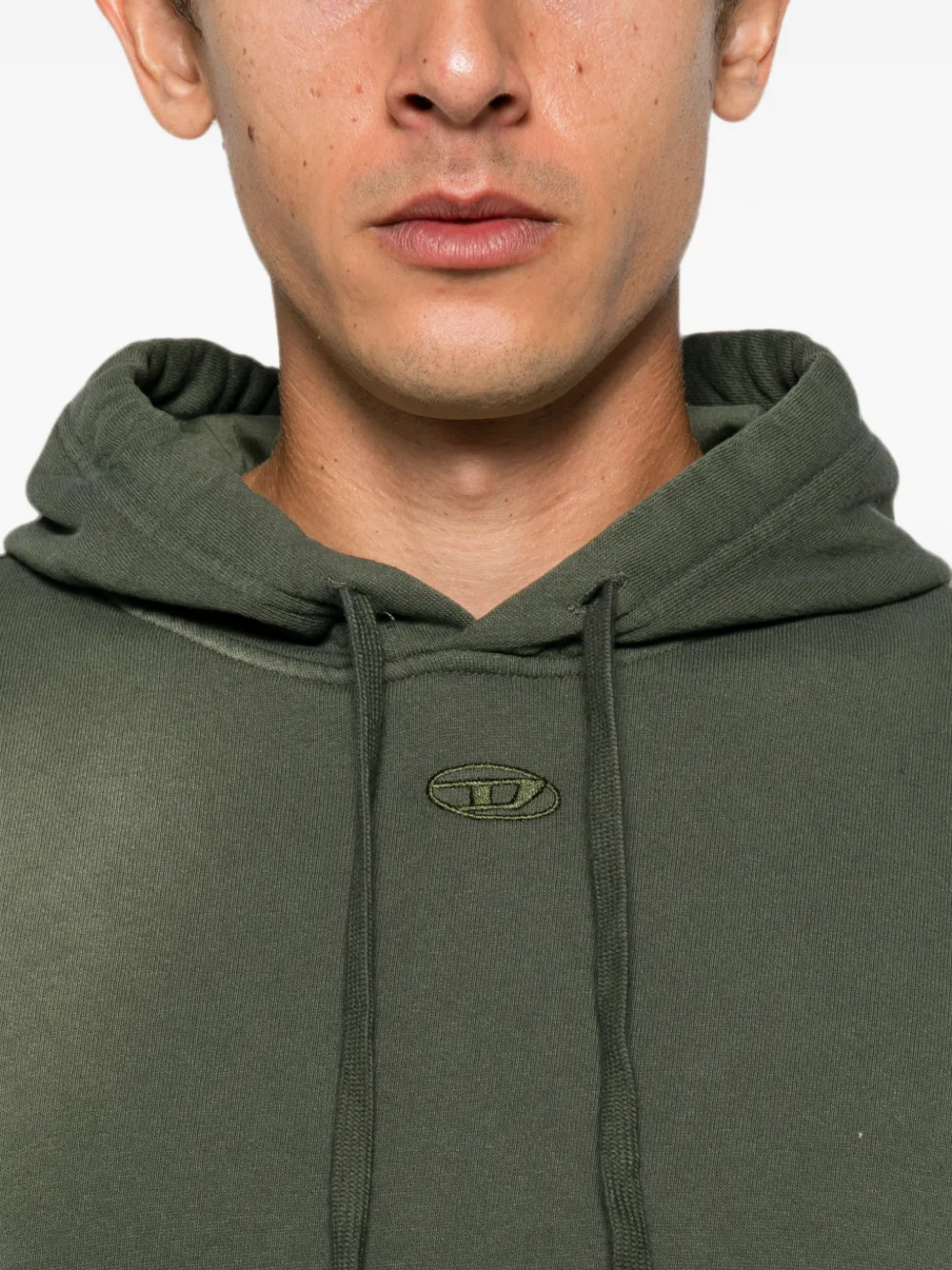 Diesel Hoodie met geborduurd logo Groen