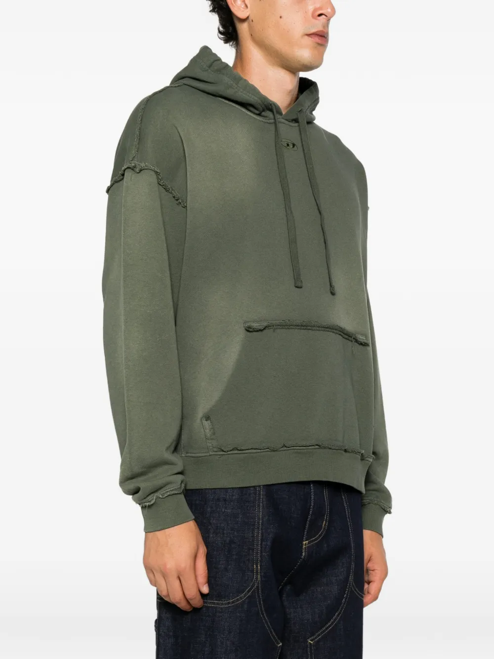 Diesel Hoodie met geborduurd logo Groen