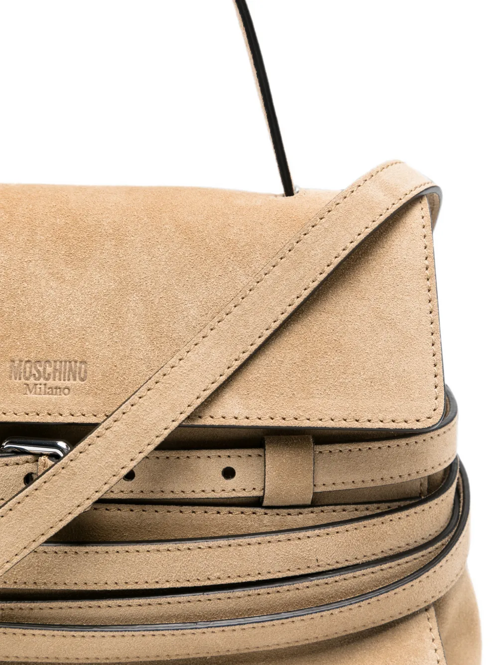 Moschino Suède shopper met gespdetail Beige