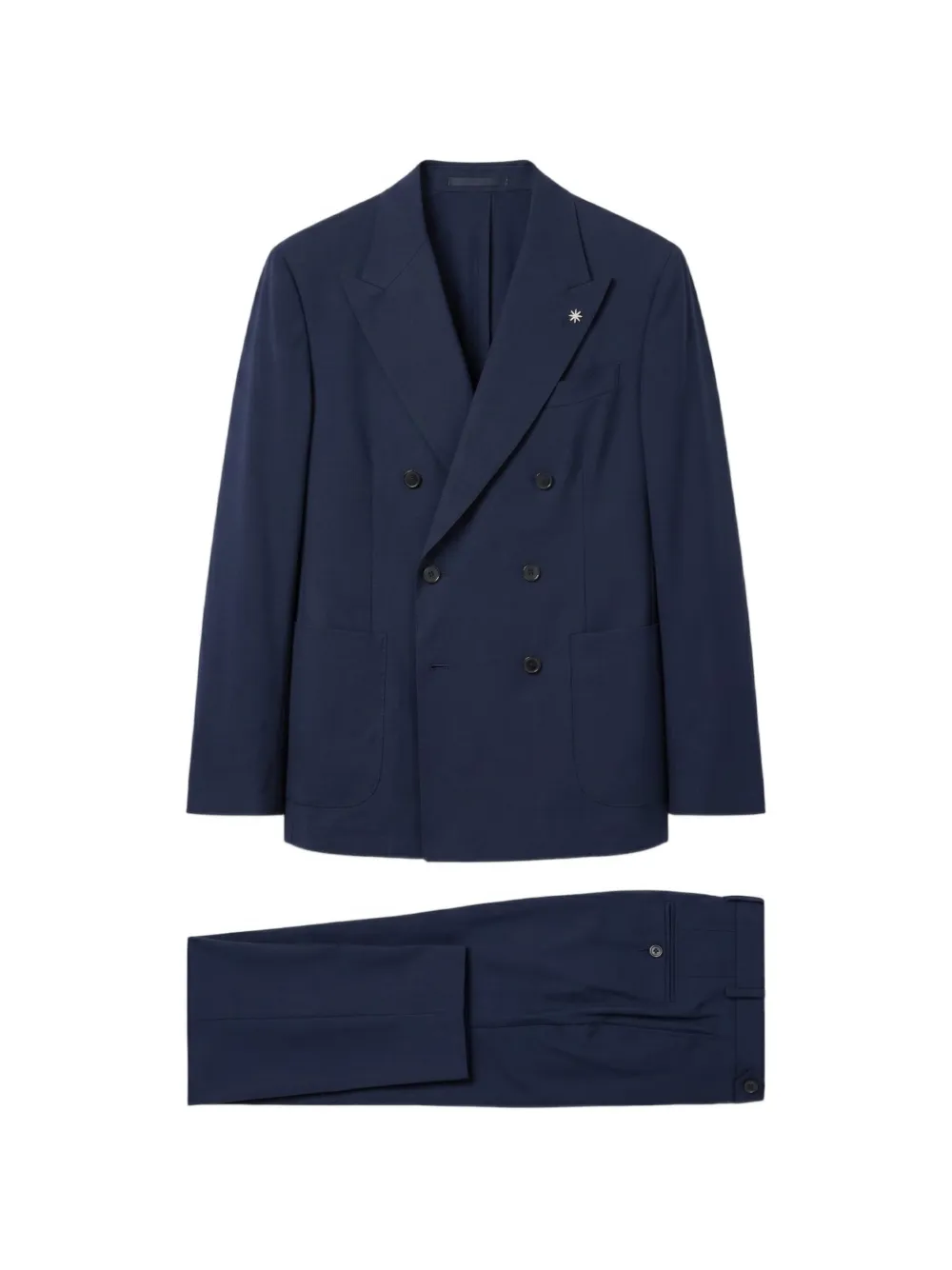 Manuel Ritz double-breasted peak-lapel suit - Blu