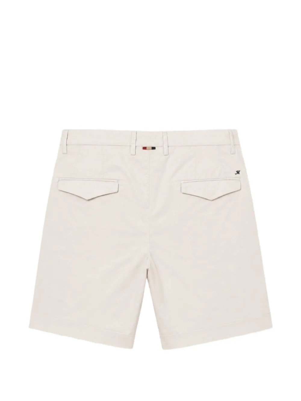 Mason's Shorts met geborduurd logo en klepzak Beige